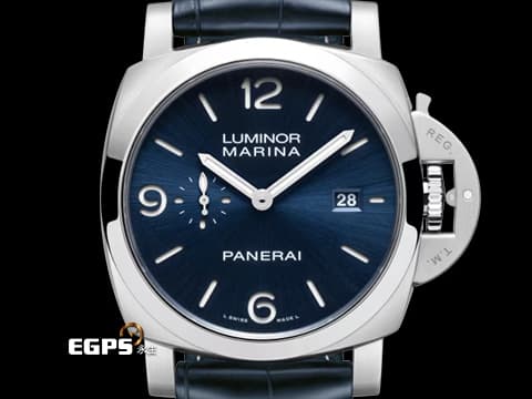 PANERAI 沛納海 Luminor Marina PAM3314 PAM03313 不鏽鋼材質 藍色面盤 PAM快速裝卸系統™&nbsp;2026年保卡&nbsp;自動上鍊 44mm