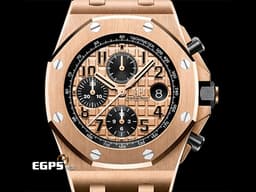 Audemars Piguet 愛彼 AP錶 Royal Oak Offshore 皇家橡樹離岸型 計時碼表 26470OR.00.A002CR.01 <font color="#ffecc2">18K玫瑰金材質 小金貓</font>&nbsp;<font color="#FF0000">2020年保單</font>&nbsp;自動上鍊 42mm