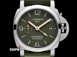 PANERAI 沛納海 Luminor 1950 3 Days GMT PAM1056 PAM01056 <font color="#058703">印度板球傳奇球星&nbsp;</font><font color="#a1d62e">Mr.Dohni聯名限量款 軍綠色面盤&nbsp;金質指針、小秒針</font> <font color="#FF0000">2020年保卡 限量251支&nbsp;</font>自動上鍊  44mm