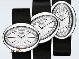 PIAGET 伯爵 LIMELIGHT G0A32099 18K白金材質 <font color="#05f0f0">可旋轉原廠鑲嵌36顆鑽石錶圈（約1.1克拉） 原廠鑲嵌20顆鑽石12、6時標（約0.03克拉）</font>&nbsp;<font color="#ff0000">新錶訂價：約1,093,000元</font>&nbsp;石英機芯 40x31mm