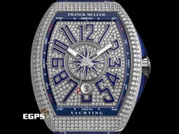 Franck Muller 法蘭穆勒 FM Vanguard <font color="#00bfff">Yachting 遊艇系列</font>  V45 SC DT <font color="#05f0f0">精鑲滿天星鑽錶</font> <font color="#FF0000"> 滿滿的美鑽耀眼奪目，絕對是目光的焦點</font>&nbsp;自動上鏈 44x54 mm