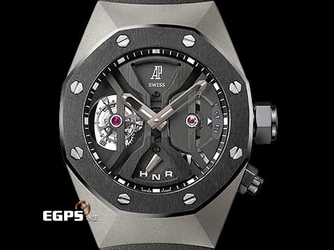 Audemars Piguet 愛彼 Royal Oak Concept 26560IO.OO.D002CA.01 鈦金屬材質 皇家橡樹概念系列 陀飛輪 鏤空面盤&nbsp;兩地時區 陶瓷錶圈&nbsp;台灣公司貨 新錶參考訂價：6,914,000元&nbsp;手動上鏈 44mm