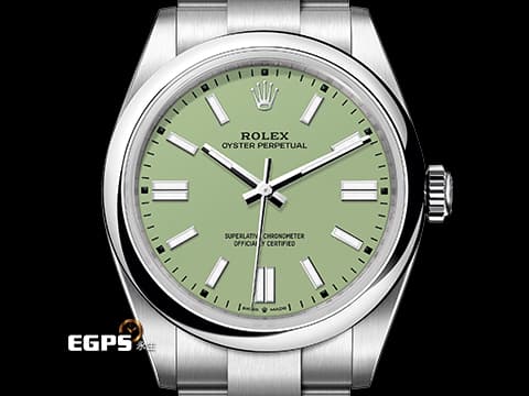 ROLEX 勞力士 Oyster Perpetual 41 蠔式恆動型 134300 2025年最新款最新色 開心果綠色噴漆面盤 經典 OP41 不鏽鋼材質 2025年保卡&nbsp;自動上鍊 41mm