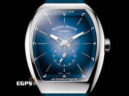 Franck Muller 法蘭穆勒 FM錶 Vanguard Sfumato Slim系列 V41 S S6 AT<font color="#0a0a0a">&nbsp;</font><font color="#0582f5">藍色漸層面盤</font>&nbsp;小秒針 不鏽鋼&nbsp;輕薄酒桶型 <font color="#ff0000">2026年保單 新錶訂價：450,000元</font> 自動上鍊 41×49.95mm