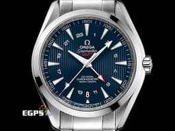 OMEGA 歐米茄 Seamaster Aqua Terra 150 GMT 海馬 23110432203001&nbsp;<font color="#3f49cf">藍色甲板紋面盤</font><font color="#05f0f0"> </font>兩地時區 不鏽鋼&nbsp;<font color="#ff0000">台灣公司貨</font> 自動上鏈 43mm