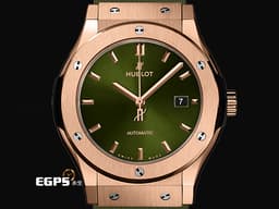 HUBLOT 宇舶 Classic Fusion Chronograph Titanium 42 經典融合 542.OX.8980.RX <font color="#f2c982">宇舶獨家 18K王金材質</font>&nbsp;<font color="#60a96c">綠色太陽紋面盤 </font><font color="#ff0000">2025年電子保單 僅試戴極新品&nbsp;</font>自動上鍊 42mm
