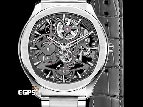 PIAGET 伯爵 Polo skeleton 系列 G0A45001 不鏽鋼材質 微型自動盤、鏤空面盤 超薄  2021年保卡&nbsp;自動上鍊 42mm