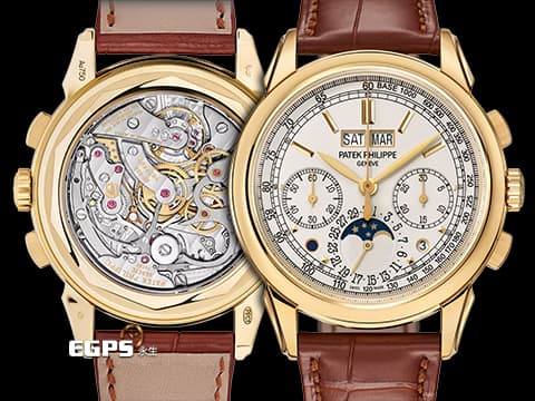 Patek philippe 百達翡麗 PP錶 超複雜功能時計系列 5270J-001 18K黃金材質 瑩白色面盤  經典複雜功能錶款 萬年曆腕錶，月相盈虧顯示，計時功能&nbsp;2022年保單 新錶訂價：6,844,000元&nbsp;手上鍊 41mm