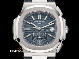 Patek Philippe 百達翡麗 PP錶 Nautilus 金鷹 鸚鵡螺 5980/60G-001 18K白金材質 <font color="#05f0f0">最新款 藍灰色蛋白石錶盤 新款PP印記</font><font color="#FF0000">&nbsp;2026年保單</font>&nbsp;自動上鍊 40.5mm