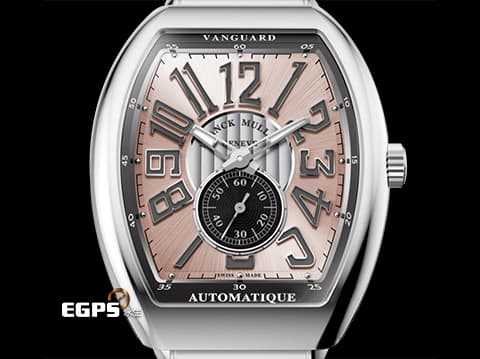 Franck Muller 法蘭穆勒 FM Vanguard V41 S S6 不鏽鋼材質 V41 鮭魚面&nbsp;&nbsp;不鏽鋼鍊帶款 2025年保卡&nbsp;自動上鏈 41x49.95mm