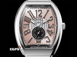 Franck Muller 法蘭穆勒 FM Vanguard V41 S S6 不鏽鋼材質 V41 <font color="#fff8e0">鮭魚面</font>&nbsp;&nbsp;<font color="#FF0000">不鏽鋼鍊帶款 2025年保卡</font>&nbsp;自動上鏈 41x49.95mm