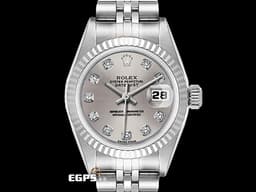 ROLEX 勞力士 Datejust 79174 銀灰色面盤 原廠鑽石時標 18K白金三角坑紋圈 904L不鏽鋼材質&nbsp;<font color="#ff0000" style="font-size: 10pt;">&nbsp;</font><span style="font-size: 10pt;">自動上鍊蠔式女錶 26mm</span>