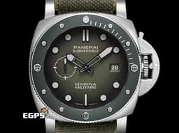 PANERAI 沛納海&nbsp;<span style="font-size: 10pt;">Submersible Marina Militare PAM01697 PAM1697 不鏽鋼材質 </span><font color="#6b9a4c" style="font-size: 10pt;">啞光綠色陶瓷單向旋轉錶圈 向義大利海軍航空隊致敬</font><span style="font-size: 10pt;">&nbsp;三日鍊 小秒針&nbsp;</span><font color="#FF0000" style="font-size: 10pt;">2026年保卡 </font><span style="font-size: 10pt;">自動上鍊  44mm</span>
