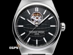 Frederique Constant 康斯登 Highlife 雋雅系列 Heart Beat 鏤空面盤 FC-310B4NH6B&nbsp;黑色地球儀飾面盤 不鏽鋼 大三針<font color="#FF0000">&nbsp;2020年保單</font><font color="#ff0000">&nbsp;快拆裝置 附原廠金屬錶帶</font> 自動上鍊 41mm