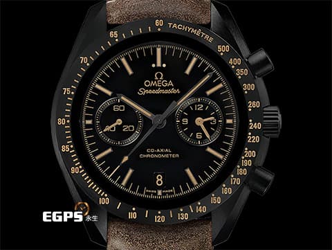 OMEGA 歐米茄 Speedmaster Chronograph 超霸 速霸 31192445101006 計時碼表 Dark Side of the Moon「月之暗面」陶瓷面盤 黑陶瓷錶殼 復古色刻度、夜光指針時標 同軸擒縱 自動上鏈 44.25mm