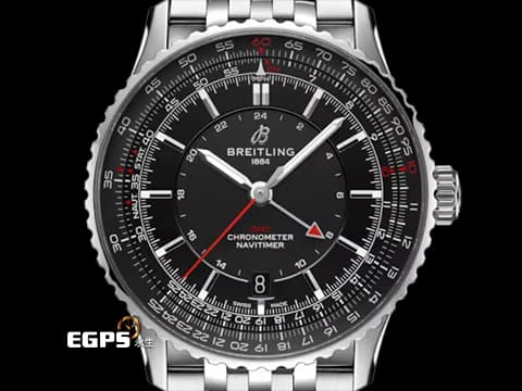 BREITLING 百年靈 Navitimer 41 航空計時系列 A17329 A17329161C1A1 不鏽鋼材質 藍色太陽紋面盤 經典環形飛行滑尺 2025年保單 自動上鍊 41mm