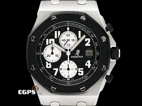 Audemars Piuget 愛彼 AP錶 Royal Oak Offshore Chronograph 皇家橡樹 離岸型 25940SK.OO.D002CA.03&nbsp;黑色格紋面盤 經典黑色橡膠外框&nbsp;計時碼表 不鏽鋼 25940 SK&nbsp;台灣公司貨 自動上鍊 42mm