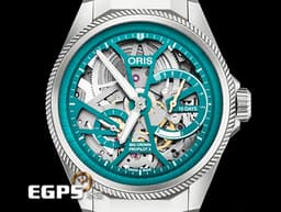 ORIS 豪利時 Big Crown ProPilot X系列 <font color="#ff0000">ORIS第一款生肖腕錶 自製機芯10日鍊 蛇年限定版</font> 01 115 7759 7117-Set 鈦金屬材質 <font color="#00a3d7">青綠色鏤空面盤</font> <font color="#FF0000">2024年保單 限量88只</font>&nbsp;手動上鍊 44mm
