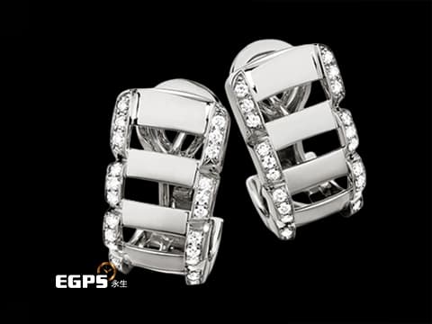 Patek Philippe百達翡麗 鑽石耳環 白K金 Twenty~4 Earrings 287.9748/1.GR 官網定價:NT$436,000元 真鑽64顆 共重約0.46CT 鑽飾
