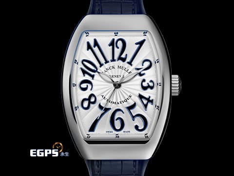 FRANCK MULLER 法蘭穆勒 Vanguard系列 V32 SC AT F0 酒桶型 不鏽鋼材質 白色雕紋面盤 2025年保卡 台灣公司貨 保有部分原廠膠膜 自動上鍊 42x32mm