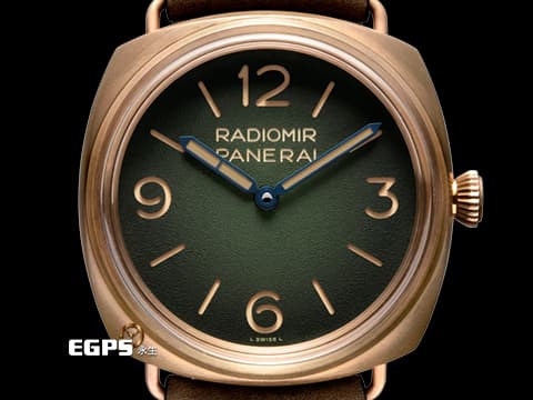 PANERAI 沛納海 Submersible Bronzo PAM760 PAM00760&nbsp;青銅材質 漸變綠色錶盤&nbsp;2024年保卡  自動上鍊 47mm