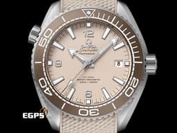 OMEGA 歐米茄 Seamaster Planet Ocean 600M 海馬 215.32.44.21.09.001 專業潛水腕錶&nbsp;<font color="#eae78a">米色沙噴紋理錶盤 </font><font color="#5c2e10">磨砂氮化矽陶瓷錶圈</font><font color="#0582f5">&nbsp;</font>&nbsp;同軸擒縱 <font color="#ff0000">2026年保卡&nbsp;</font>自動上鍊 43.5mm