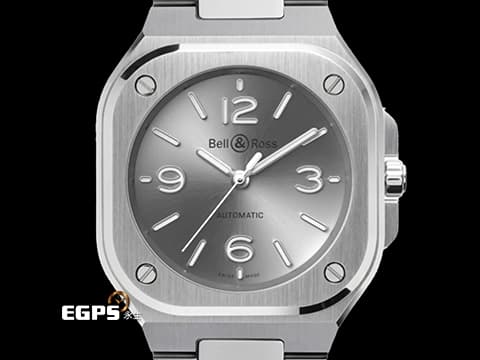 Bell &amp; Ross 柏萊士 Urban系列 BR-05 Grey Steel&nbsp;灰色太陽紋面盤&nbsp;中型 BR05A-S-GR-ST/SST 不鏽鋼 大三針&nbsp;2025年保單&nbsp;自動上鍊 36mm