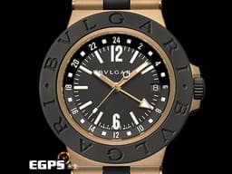 BVLGARI 寶格麗 Bulgari Aluminium Bronzo GMT 兩地時間 104241 <font color="#de8c3f">青銅材質錶殼</font><font color="#ff0000">&nbsp;</font>經典黑色橡膠刻度錶圈<font color="#ff0000">&nbsp;</font><font color="#FF0000">2025年保卡 </font>自動上鍊 40mm