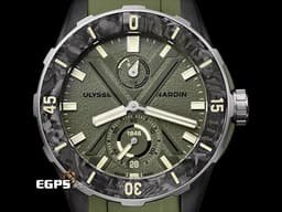 Ulysse Nardin 雅典 Diver NET 1183-170-8A 不鏽鋼材質 <font color="#7e9a74">碳纖維材質錶圈&nbsp;</font><font color="#7e9c73">卡其色紋路面盤 淺水錶 動力儲存顯示</font><span style="font-size: 10pt;">&nbsp;</span><font color="#FF0000" style="font-size: 10pt;">2025年保卡</font><span style="font-size: 10pt;">&nbsp;自動上鍊 44mm</span>