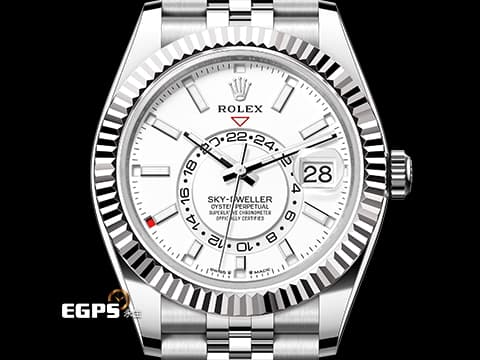 ROLEX 勞力士 Sky-Dweller 蠔式 天行者 336934 最新9002機芯 白色面盤 沙羅系統 年曆錶 兩地時區 經典三角坑紋錶圈 2025年保卡 紀念型（Jubilee）五銖錶帶 自動上鍊 42mm