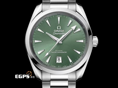 OMEGA 歐米茄 Seamaster Aqua Terra 150 GMT 海馬 22010382010002&nbsp;綠色太陽線紋錶盤 不鏽鋼材質 2025年保卡&nbsp;自動上鏈 38mm