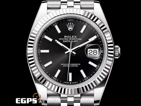 ROLEX 勞力士 Datejust 41 蠔式日誌型 126334 黑色面盤 不鏽鋼 DJ41 經典三角坑紋錶圈 2026年保卡 紀念型（Jubilee）五銖錶帶 自動上鍊 41mm