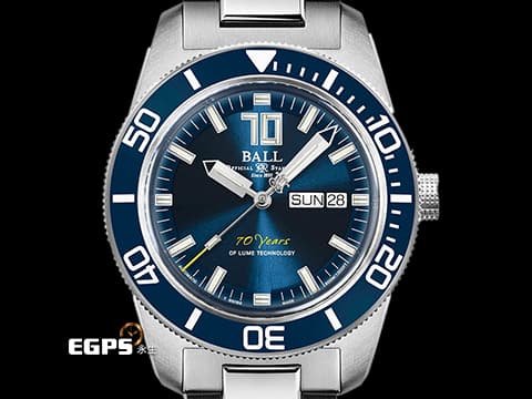 BALL WATCH 波爾錶 ENGINEER MASTER II DM3308A-S3-BER 70週年紀念 不鏽鋼材質 藍色面盤&nbsp;彩虹自體發光氚氣燈管指針、時標 2023年台灣公司貨 限量500只&nbsp;自動上鍊 42mm