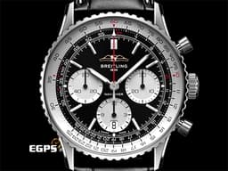 BREITLING 百年靈 Navitimer B01-Chronograph 41 航空計時 AB0139 計時碼表 不鏽鋼 AB0139211B1P1 <font color="#05f0f0">經典環形飛行滑尺 黑色熊貓面盤</font><font color="#FF0000"> 自製B01機芯 2026年保卡 </font> 自動上鍊 飛行錶 41mm