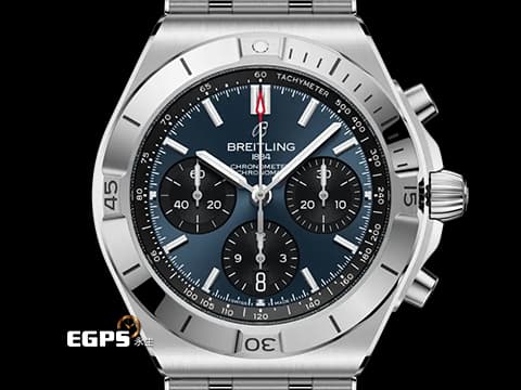 BREITLING 百年靈 Chronomat 42 AB0158101C1A1 不鏽鋼材質 深藍色面盤 特色子彈鏈&nbsp;2026年保卡  自動上鍊 42mm