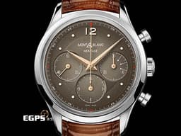 Montblanc 萬寶龍 Heritage Chronograph 傳承系列 128671 <font color="#ab835f">淺棕色面盤</font> 不鏽鋼 計時碼表<font color="#ffd2ab">&nbsp;</font><font color="#FF0000">2025年保卡 </font> 自動上鍊 40mm