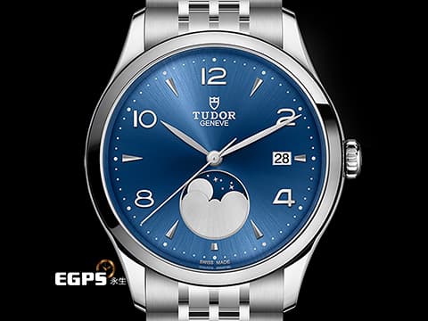 TUDOR 帝舵 1926系列 91560-0002 不鏽鋼材質 藍太陽放射紋錶面 月相顯示功能&nbsp;2025年保卡 7鏈節錶帶&nbsp;自動上鍊 39mm