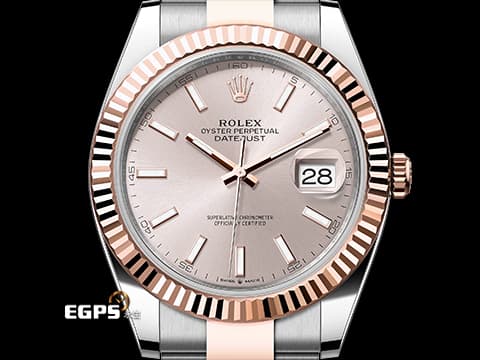 ROLEX 勞力士 Datejust 41 蠔式日誌型 126331 半金款 永恆玫瑰金 Sundust 日亮金面盤 DJ41 經典三角坑紋錶圈 2025年保卡 自動上鍊 41mm