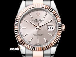 ROLEX 勞力士 Datejust 41 蠔式日誌型 126331 半金款 永恆玫瑰金 <font color="#FFE6D9">Sundust 日亮金面盤</font> DJ41 經典三角坑紋錶圈 <font color="#FF0000">2025年保卡 </font>自動上鍊 41mm