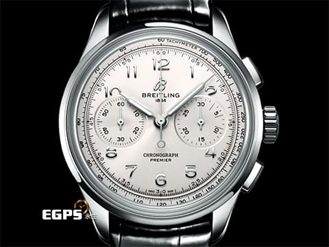BREITLING 百年靈 Premier B09 Chronograph 40 璞雅系列 AB0930 銀白色面盤 計時碼表 不鏽鋼材質&nbsp;B09自製機芯 2023年保卡&nbsp;自動上鍊 40mm