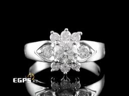 天然鑽石 K金鑽戒 白K金 天然真鑽 女戒 主石0.51CT 造型鑽戒 鑽石戒指