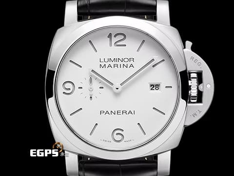PANERAI 沛納海 Luminor Marina PAM3314 PAM03314 不鏽鋼材質 白色面盤 PAM快速裝卸系統™&nbsp;2026年保卡&nbsp;自動上鍊 44mm