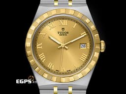 TUDOR 帝舵 ROYAL 皇家系列 28503-0003 不鏽鋼材質 <font color="#fff7c2">香檳金色面盤 羅馬數字時標</font>&nbsp;<font color="#FF0000">2026年保卡</font> 自動上鍊 38mm