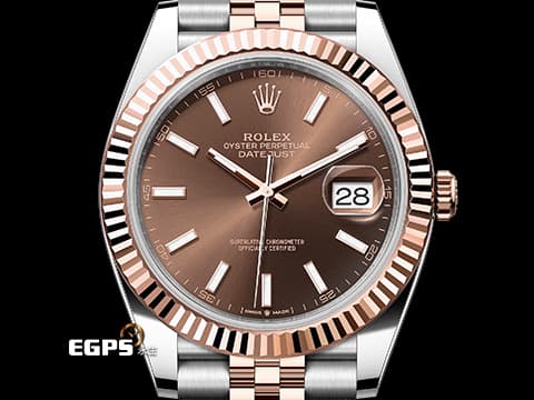 ROLEX 勞力士 Datejust 41 蠔式日誌型 126331 巧克力色面盤 DJ41 永恒玫瑰金 半金款 2025年保卡 紀念型（Jubilee）五銖錶帶 自動上鍊 41mm
