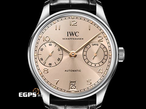 IWC 萬國錶 Portuguese 葡萄牙系列 IW501705 不鏽鋼材質 沙漠金色太陽紋放射面盤 七日動力儲存顯示&nbsp;2025年保卡 台灣公司貨&nbsp;自動上鏈 42.4mm