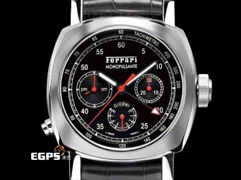 PANERAI Ferrari 沛納海 法拉利 FER0020 不鏽鋼材質&nbsp;法拉利聯名款&nbsp;八日鏈 動力儲存顯示 計時腕錶 手動上鏈 45mm