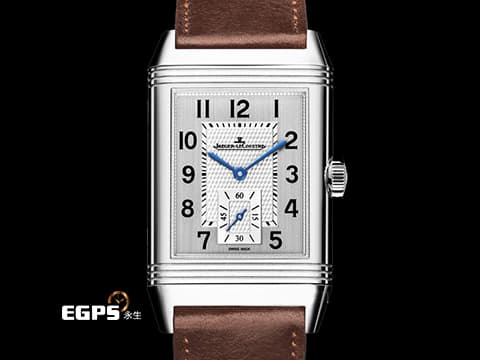 Jaeger-LeCoultre 積家 Reverso Classic Large Small Second 翻轉系列 Q3858522 銀白色雕紋面盤搭配藍鋼指針 經典 大型款 小秒針 不鏽鋼 2023年保單 手動上鍊 27.4 x 45.6mm