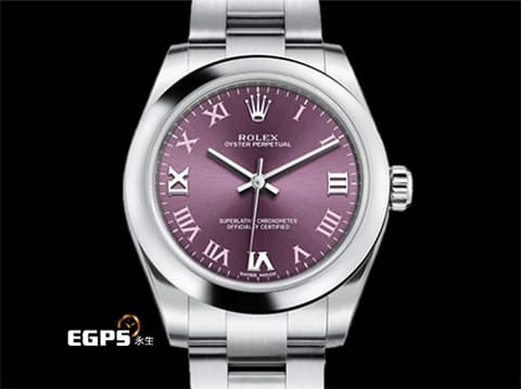 ROLEX 勞力士 Oyster Perpetual 31 蠔式恆動型 177200&nbsp;紫色面盤 魔幻紫&nbsp;OP31 不鏽鋼 大三針&nbsp;2019年保單&nbsp;自動上鍊 31mm