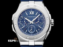 CHOPARD 蕭邦 Alpine Eagle XL Chrono 雪山傲翼 298609-3003 不銹鋼材質&nbsp;<font color="#4169e1">藍色拉絲紋面盤 鏈帶款</font> 飛返 計時碼錶&nbsp;<font color="#FF0000">2022年保單</font> 自動上鍊 44mm