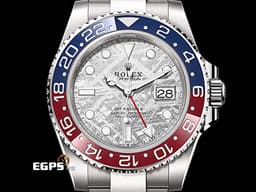 ROLEX 勞力士 GMT-Master II 格林威治型 126719BLRO Met 兩地時區 <font color="#33CCFF">Meteorite 隕石面盤</font> 紅藍雙色陶瓷圈 Pepsi <font color="#05f0f0">百事圈 可樂圈</font> <font color="#fa00fa">18K白金材質</font>&nbsp;<font color="#FF0000">2025年新式保卡</font>&nbsp;126719 BLRO 自動上鍊 40mm